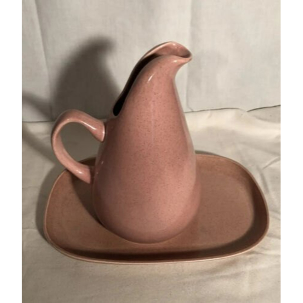 Vintage MCM Russel Wright Pitcher/Platter Steubenville PinkCoral American Modern